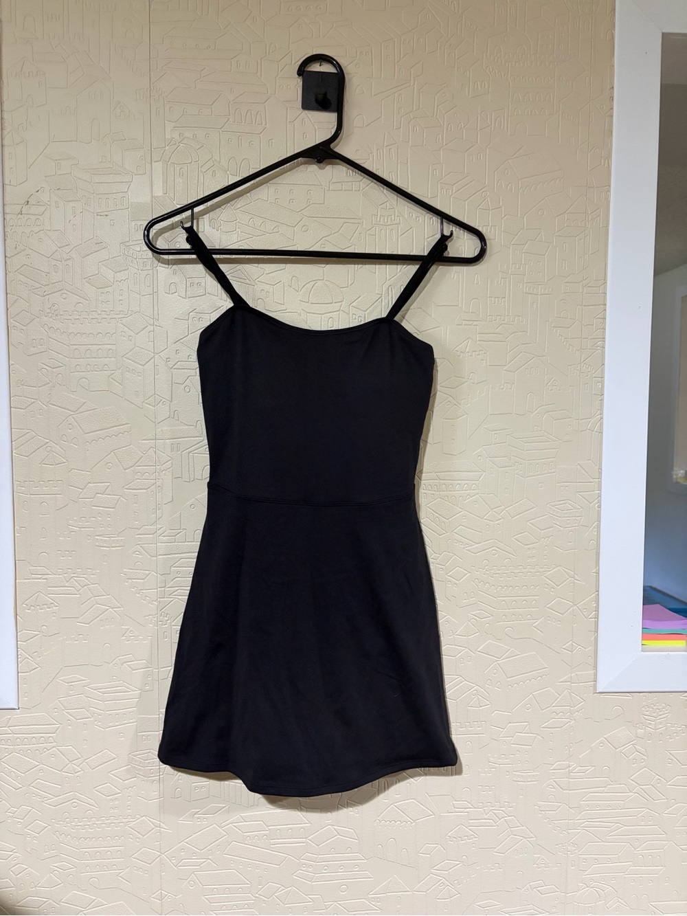 ALO Yoga Black Mini Slip Dress with Spaghetti Straps